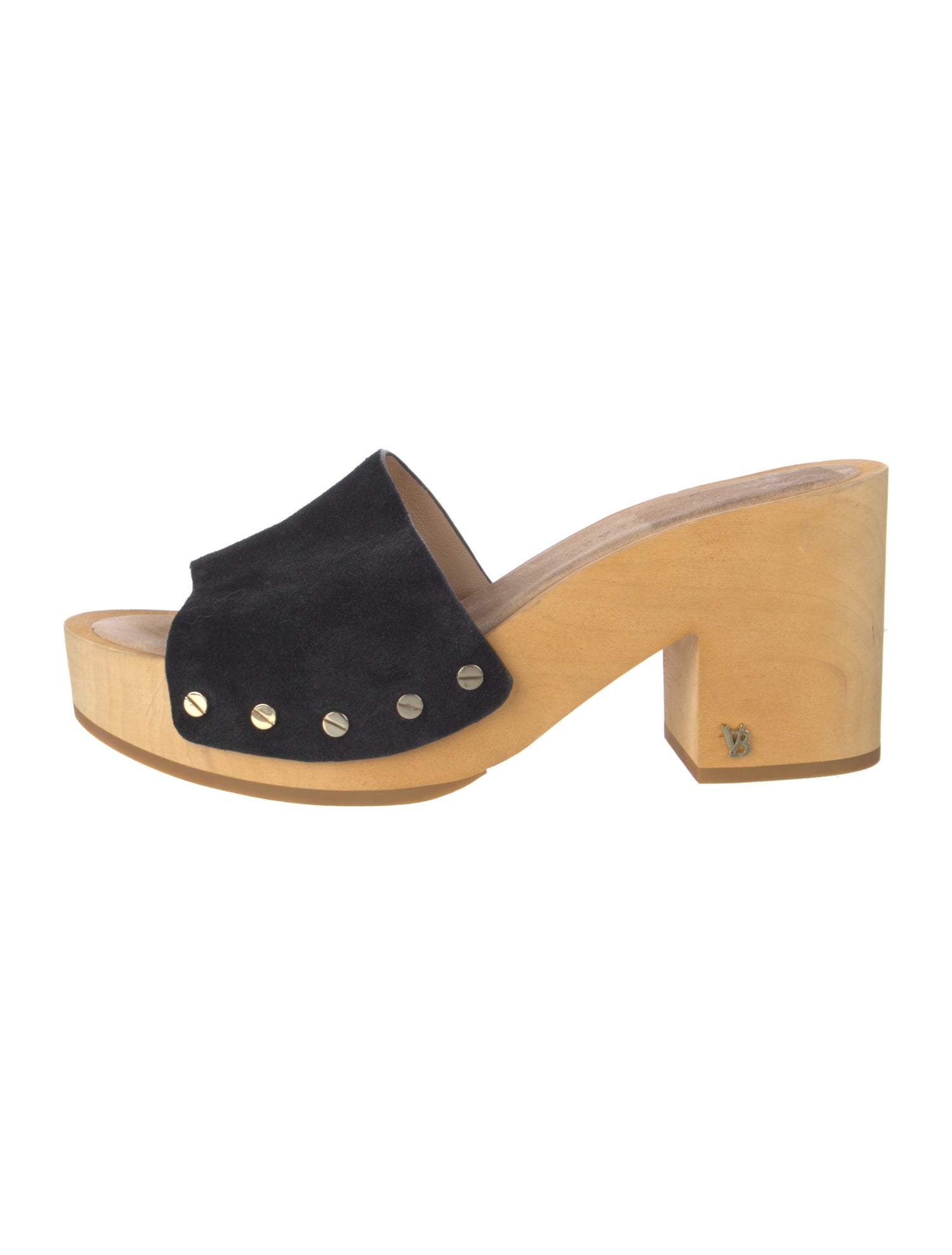 Veronica Beard Suede Studded Accents Slides
