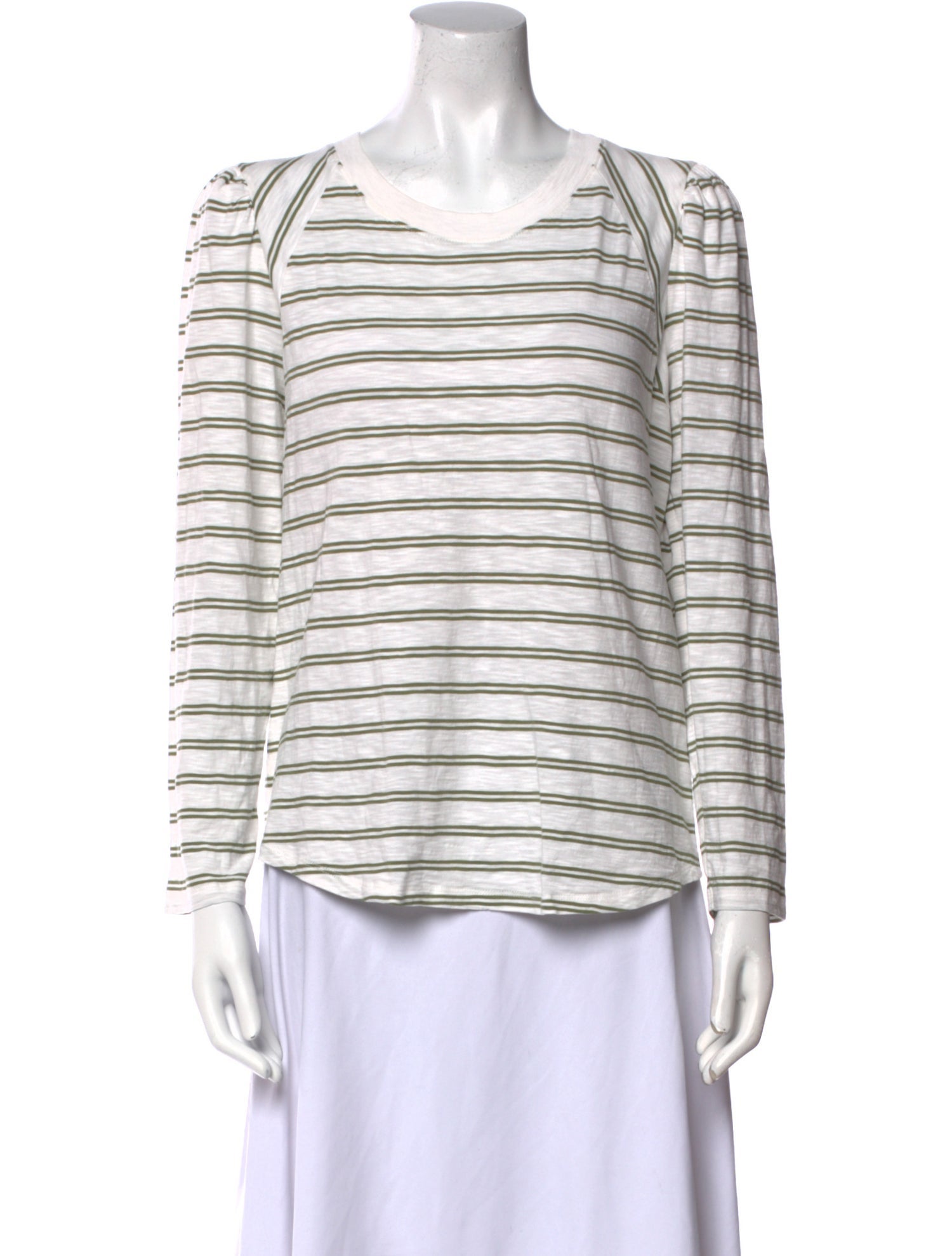 Veronica Beard Striped Scoop Neck Top