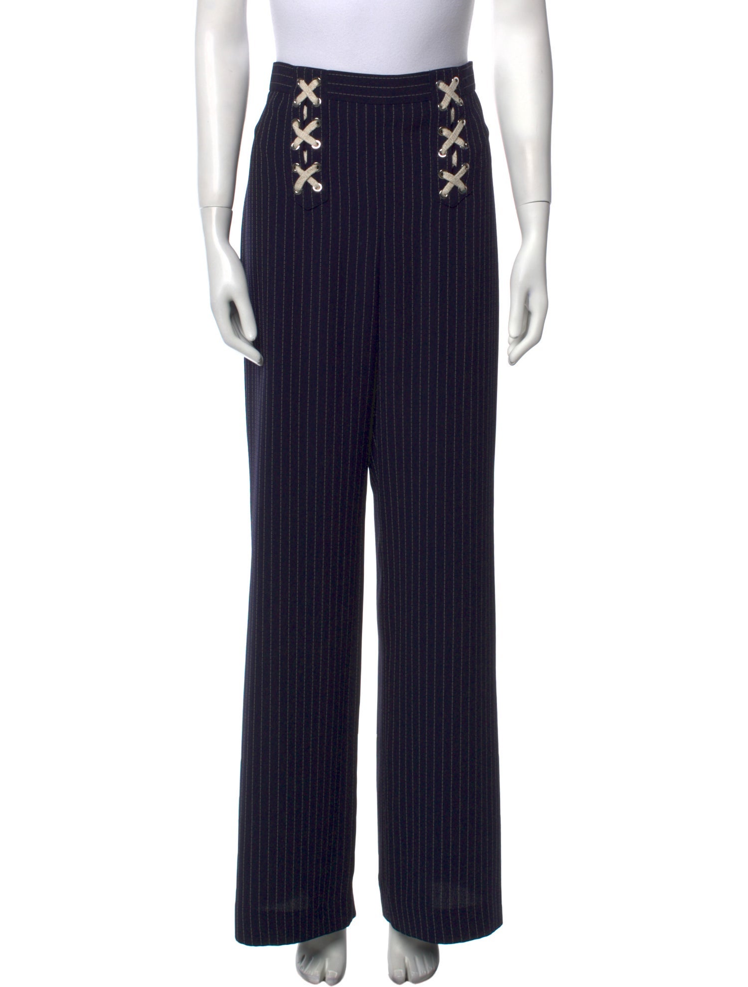 Veronica Beard Striped Wide Leg Pants