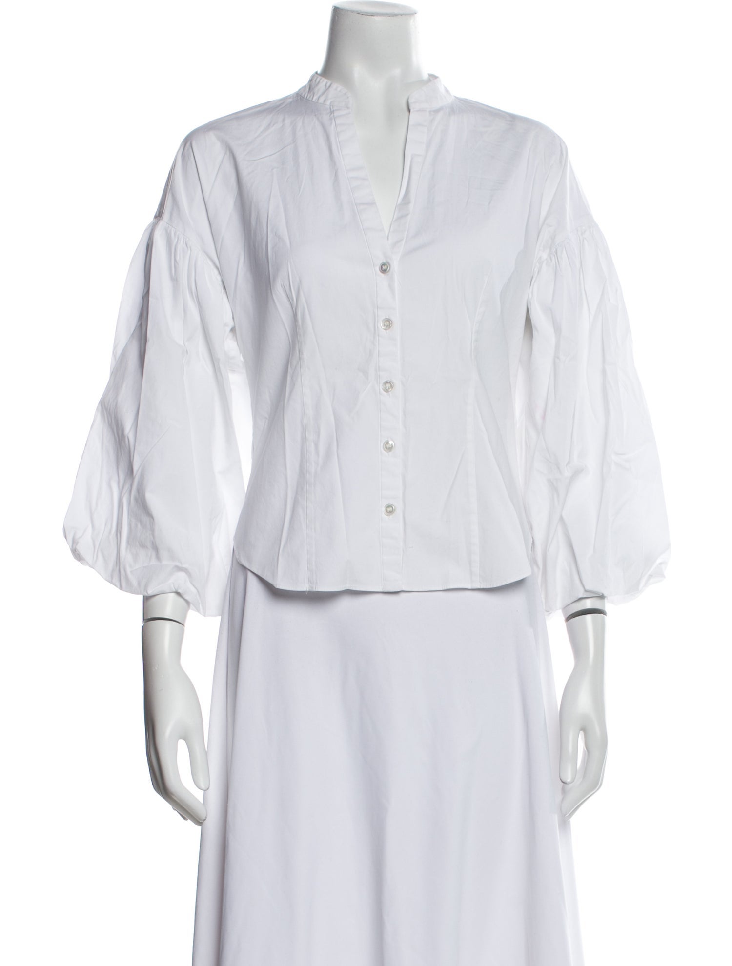 Veronica Beard Three-Quarter Sleeve Button-Up Top