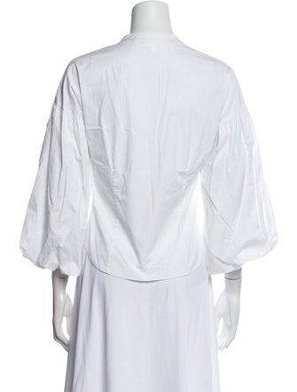 Veronica Beard Three-Quarter Sleeve Button-Up Top