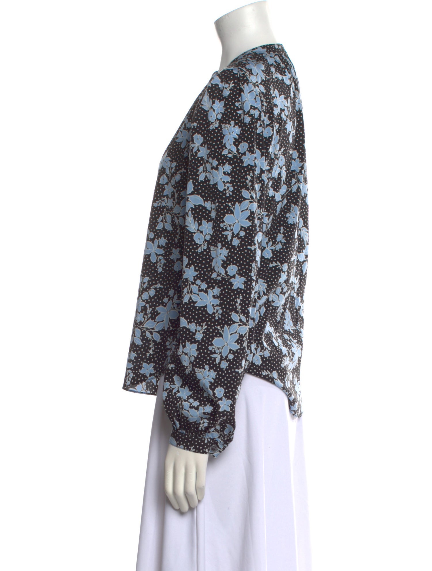 Veronica Beard Silk Floral Print Blouse