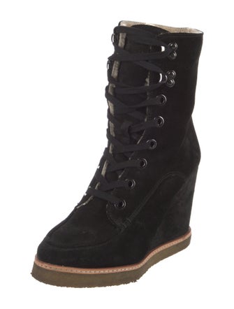 Veronica Beard Suede Lace-Up Boots