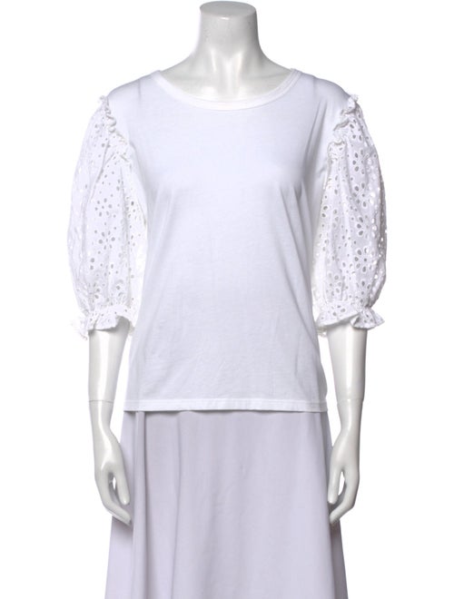 Veronica Beard Scoop Neck Three-Quarter Sleeve T-Shirt