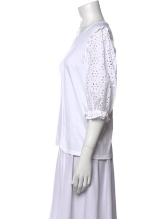 Veronica Beard Scoop Neck Three-Quarter Sleeve T-Shirt