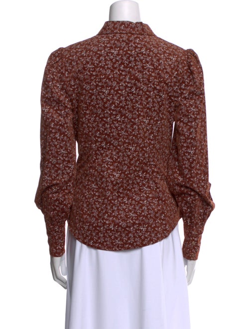 Veronica Beard Printed Long Sleeve Button-Up Top