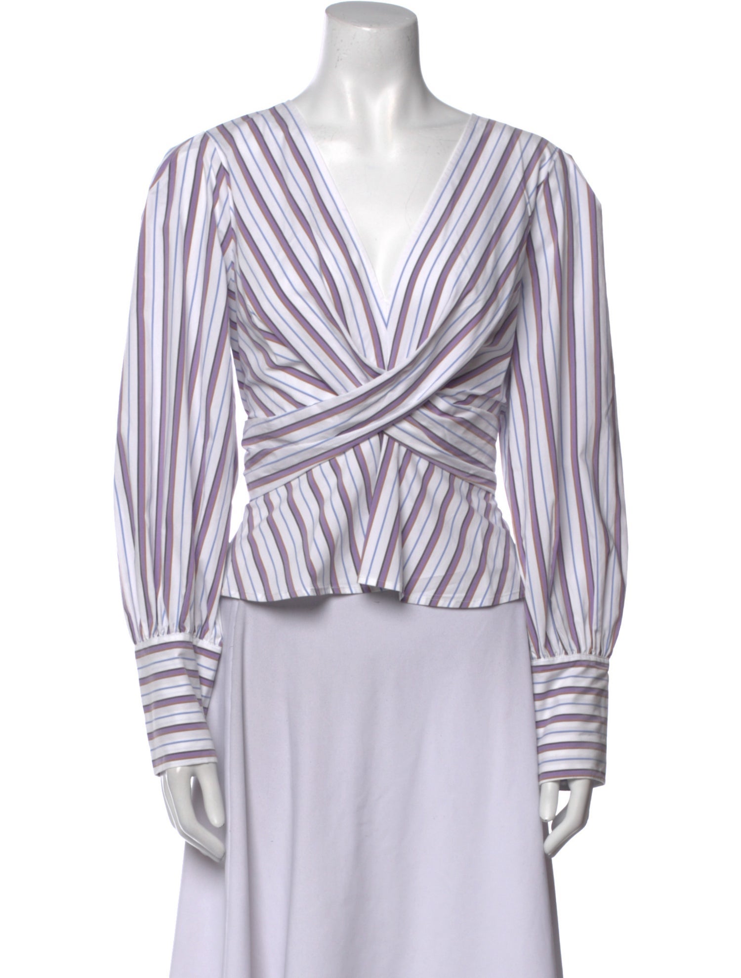 Veronica Beard Striped V-Neck Crop Top w/ Tags