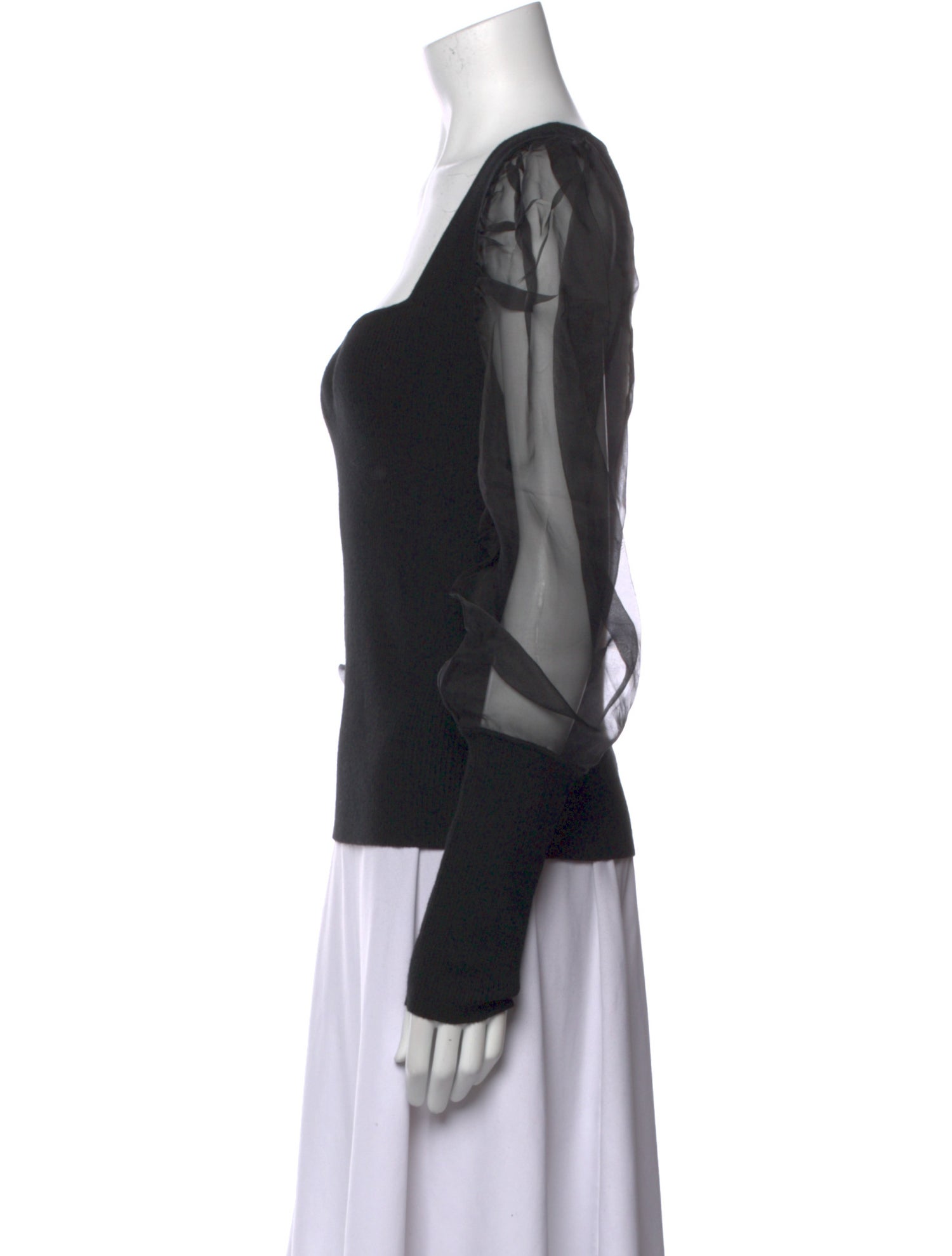 Veronica Beard Merino Wool Square Neckline Top