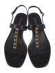 Veronica Beard Leather Chain-Link Accents T-Strap Sandals