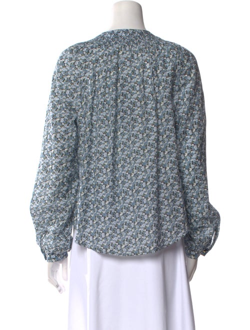 Veronica Beard Floral Print Crew Neck Blouse