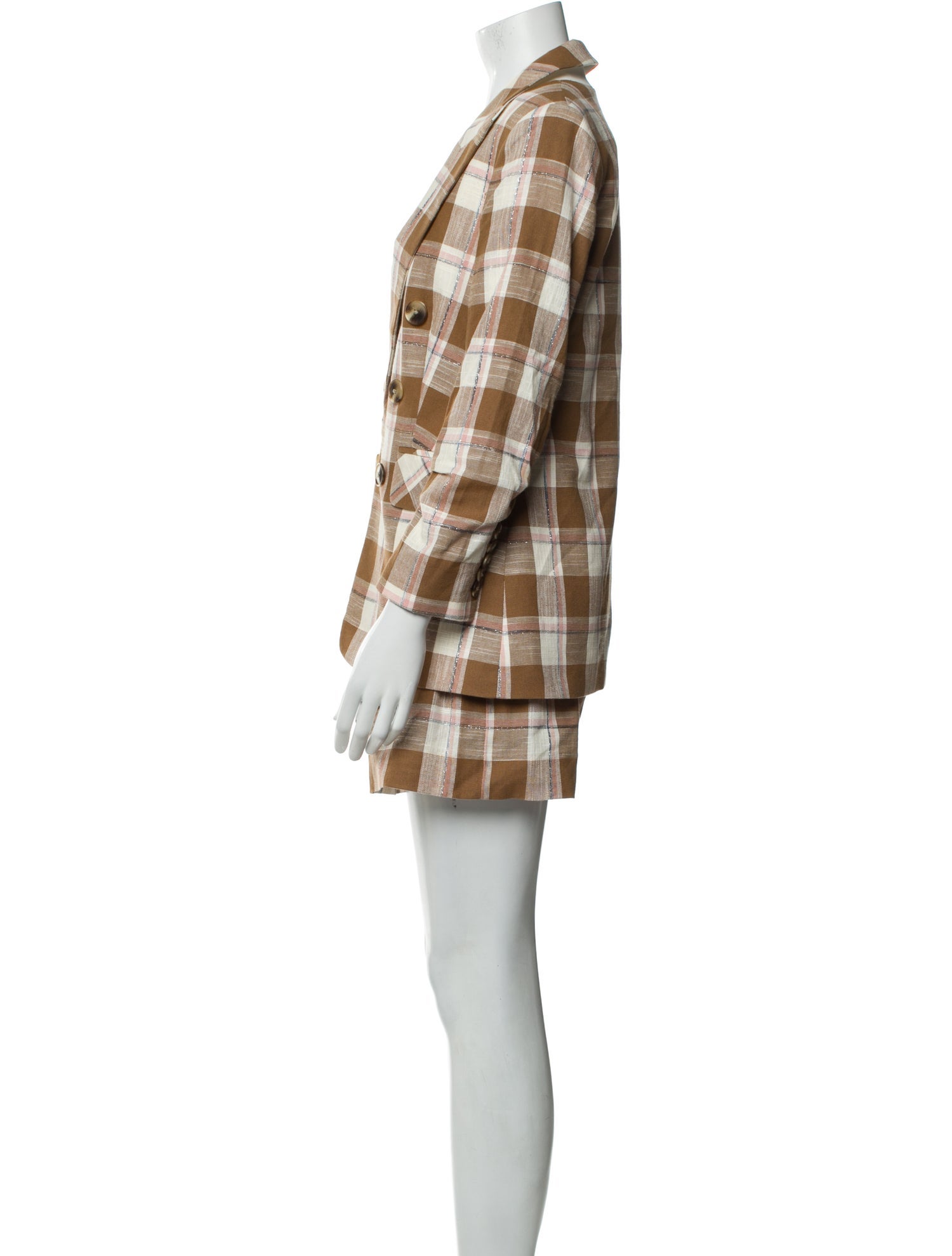 Veronica Beard Plaid Print Short Set