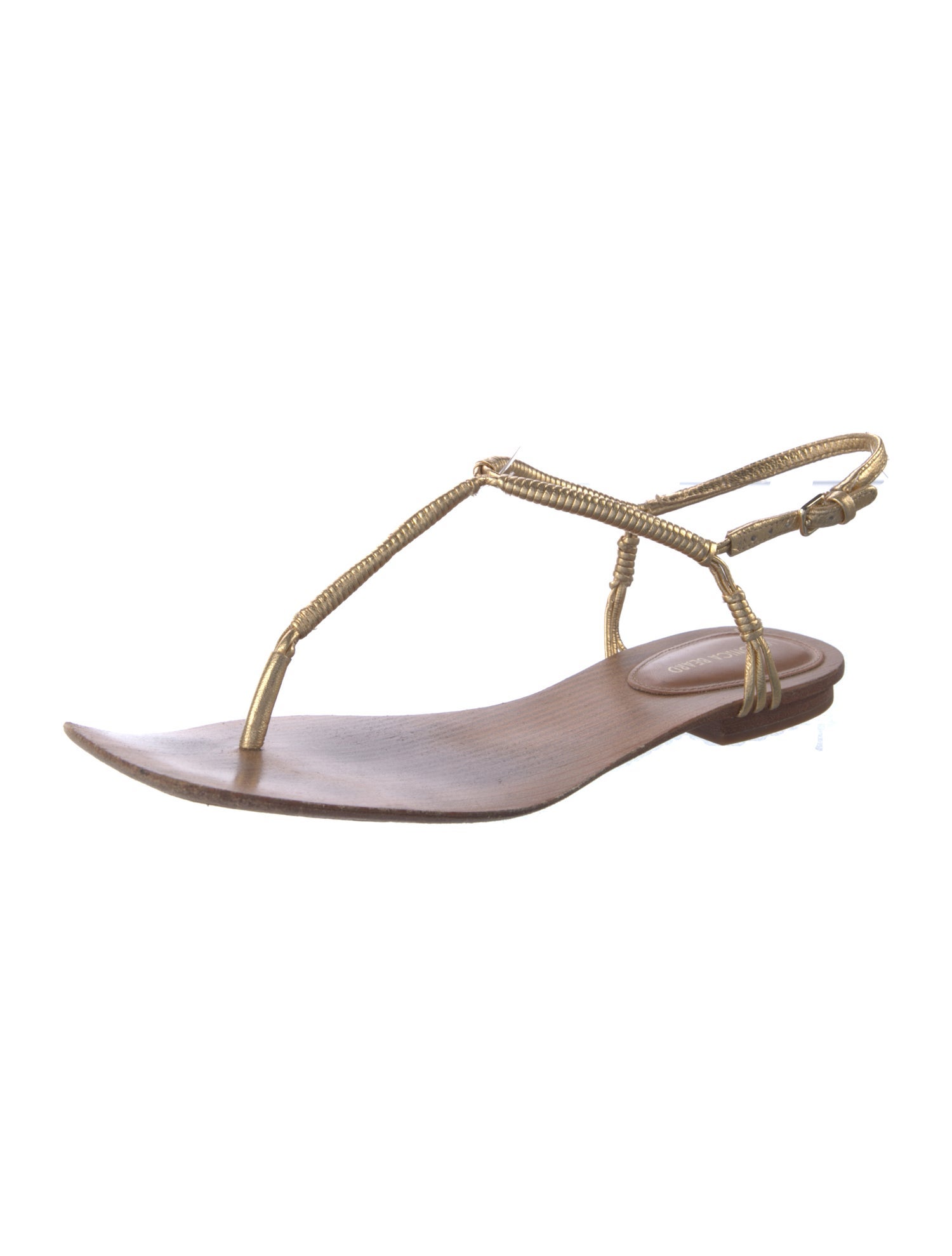 Veronica Beard Leather T-Strap Sandals