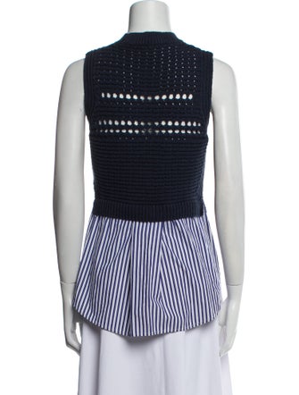 Veronica Beard Mock Neck Sleeveless Crop Top