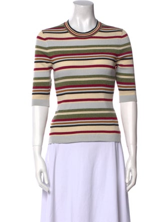 Veronica Beard Striped Crew Neck Top