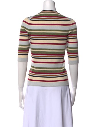 Veronica Beard Striped Crew Neck Top