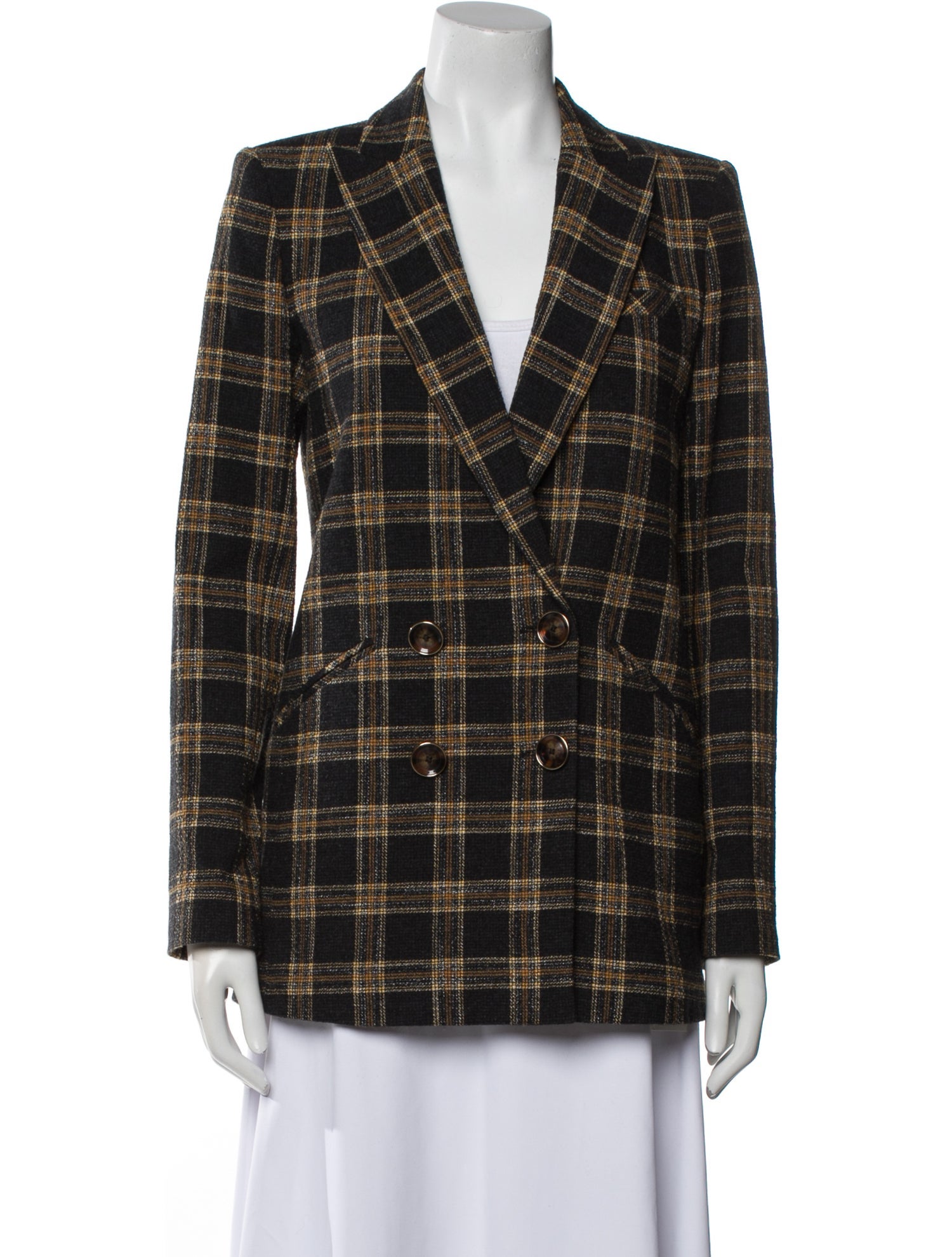 Veronica Beard Plaid Print Blazer