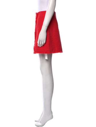 Veronica Beard Raw-Edge Trim Mini Skirt