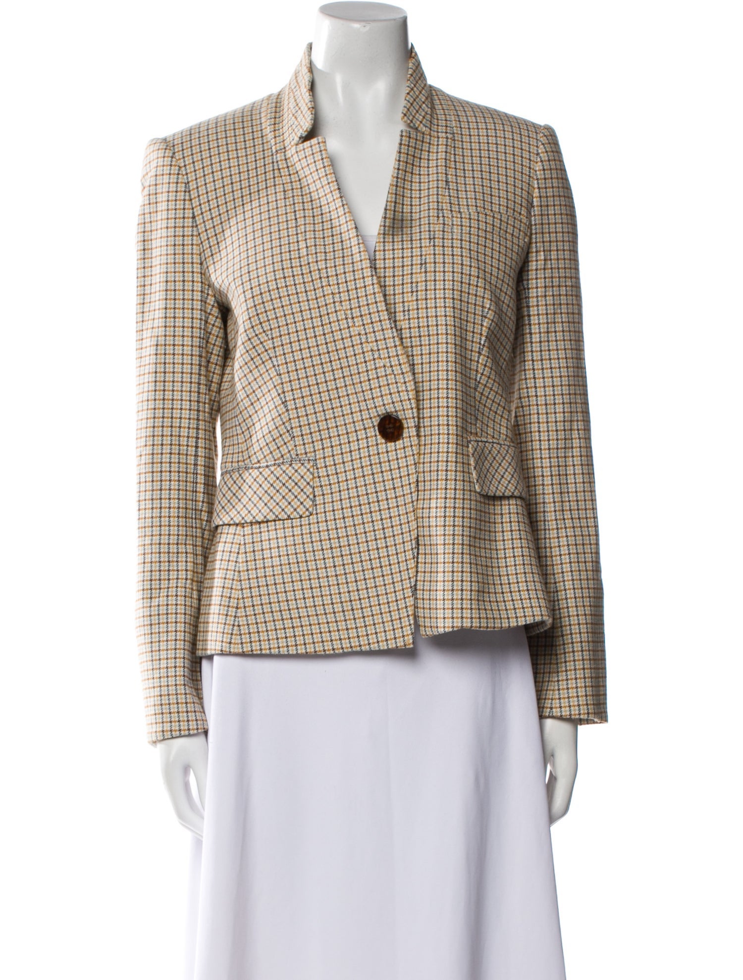 Veronica Beard Plaid Print Blazer