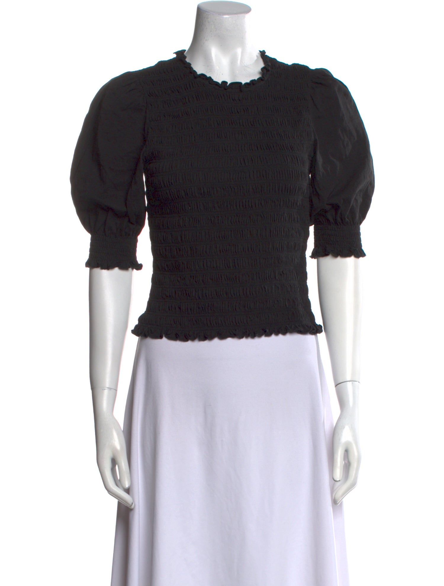 Veronica Beard Crew Neck Short Sleeve Crop Top