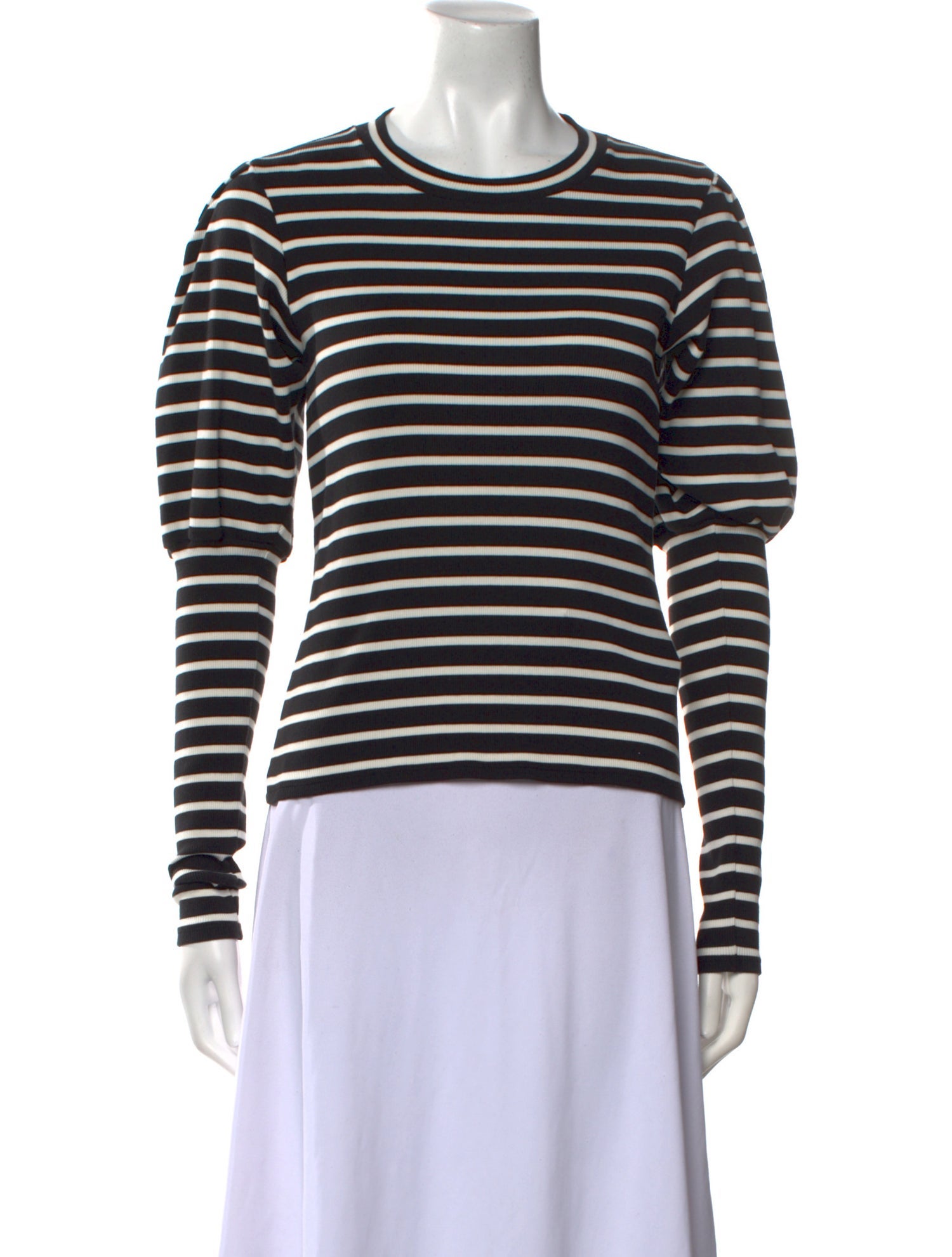 Veronica Beard Striped Crew Neck Sweatshirt