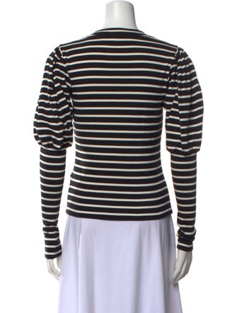 Veronica Beard Striped Crew Neck Sweatshirt