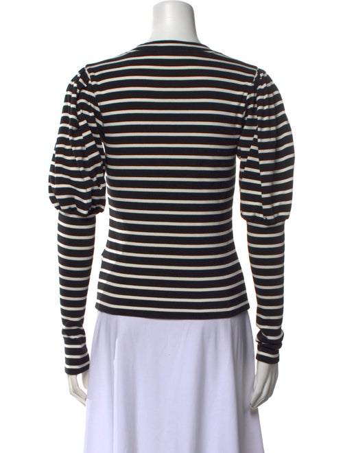 Veronica Beard Striped Crew Neck Sweatshirt