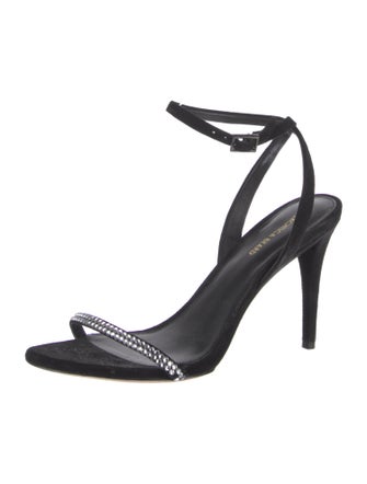 Veronica Beard Suede Crystal Embellishments Sandals