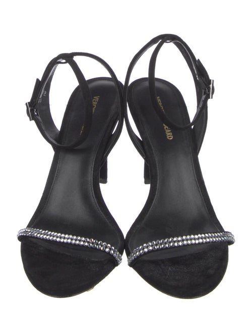 Veronica Beard Suede Crystal Embellishments Sandals
