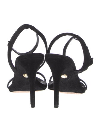 Veronica Beard Suede Crystal Embellishments Sandals