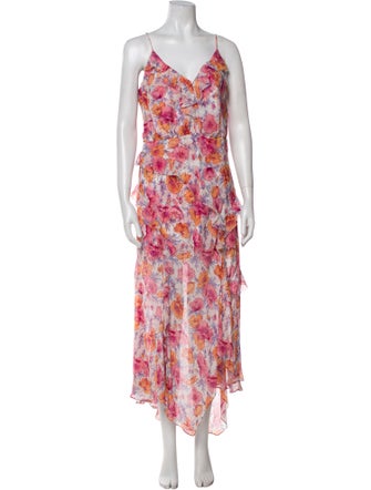 Veronica Beard Floral Print Long Dress