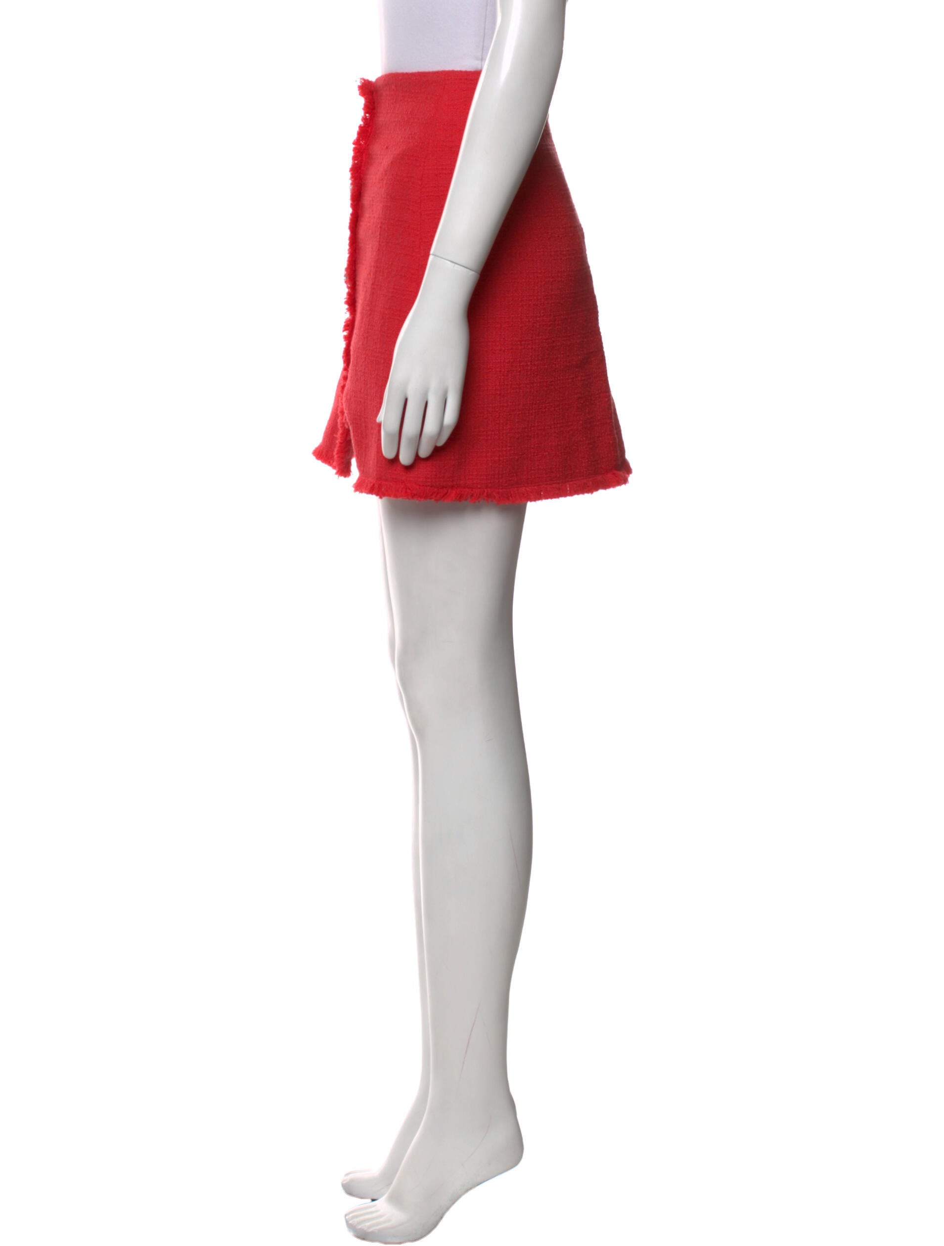 Veronica Beard Raw-Edge Trim Mini Skirt w/ Tags