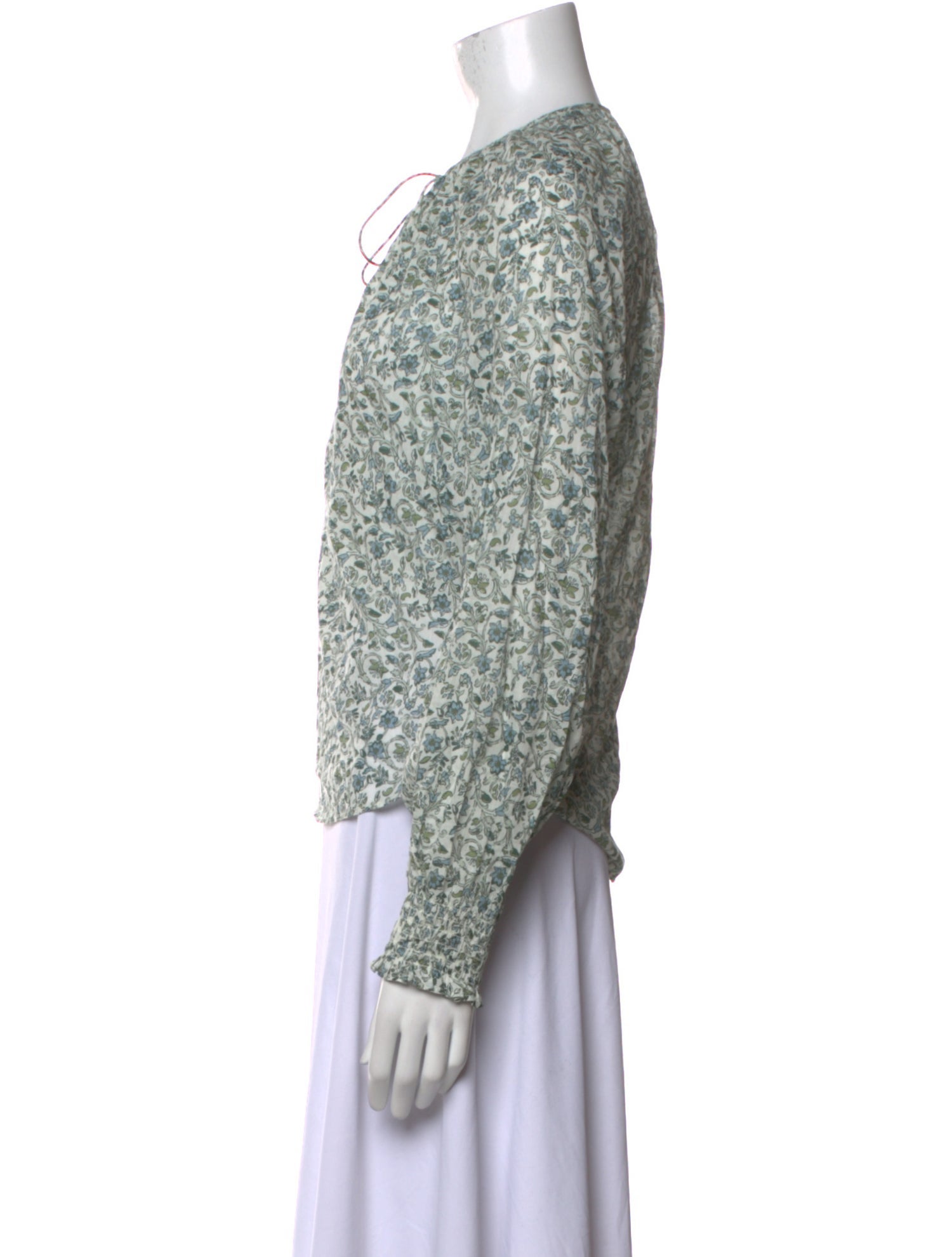 Veronica Beard Floral Print Crew Neck Sweatshirt