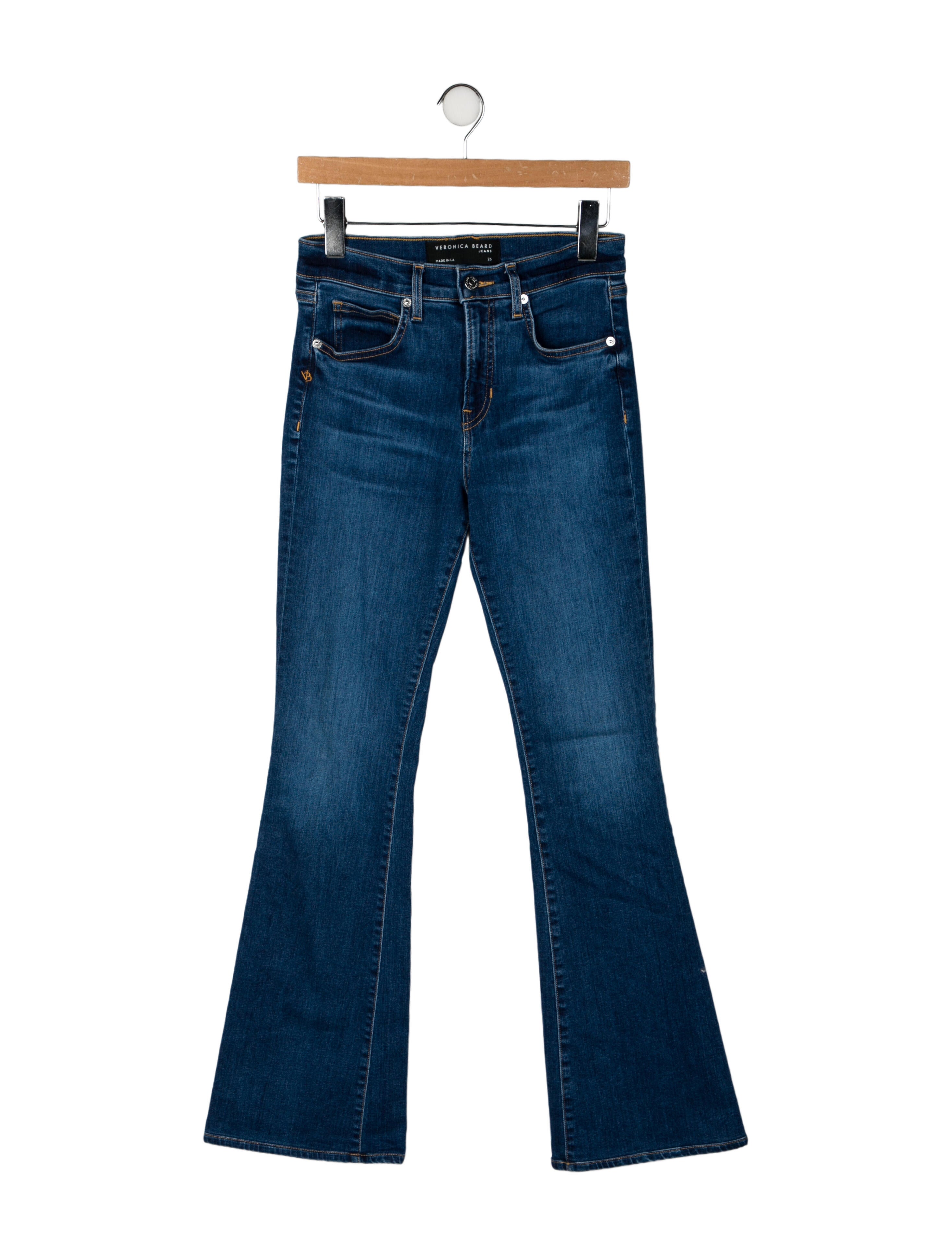 Veronica Beard Mid-Rise Wide Leg Jeans