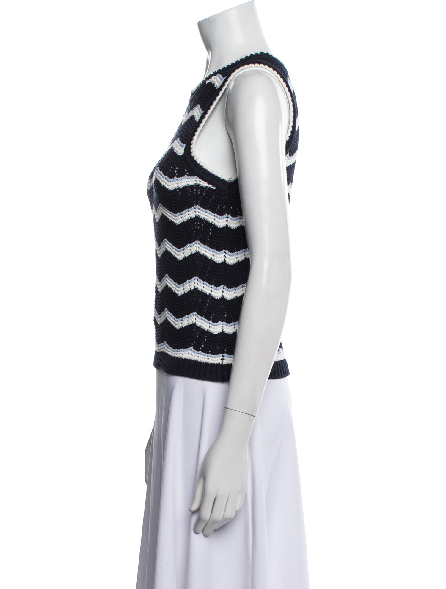 Veronica Beard Striped Crew Neck Top