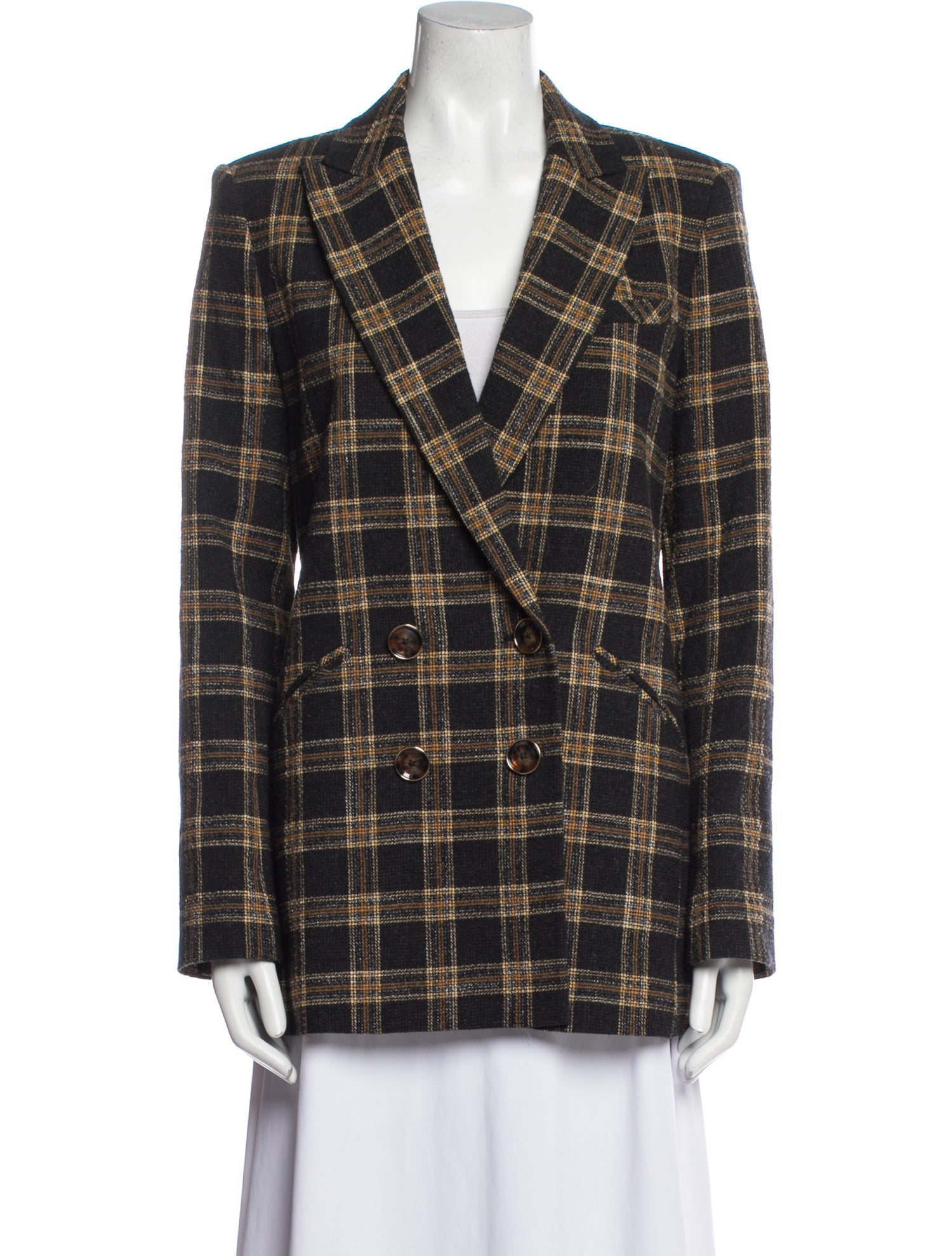 Veronica Beard Plaid Print Blazer