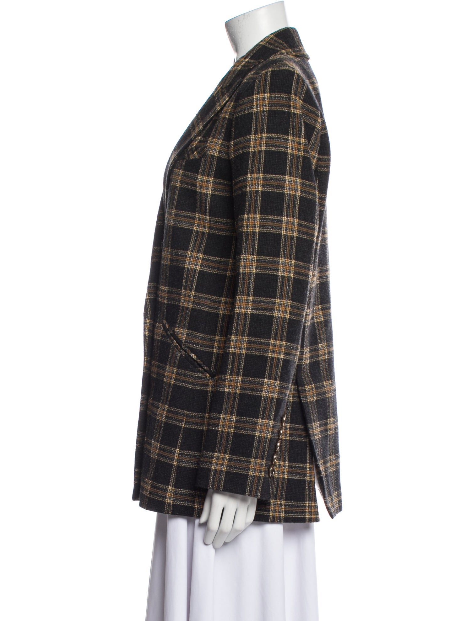 Veronica Beard Plaid Print Blazer