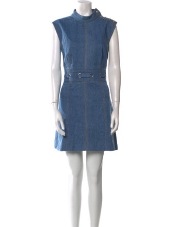 Veronica Beard Mock Neck Mini Dress