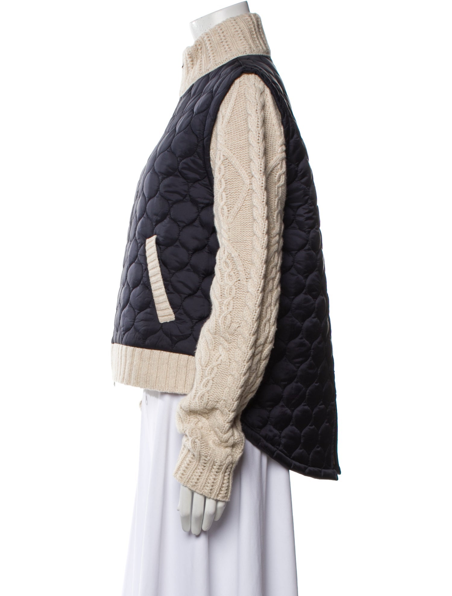 Veronica Beard Wool Colorblock Pattern Coat