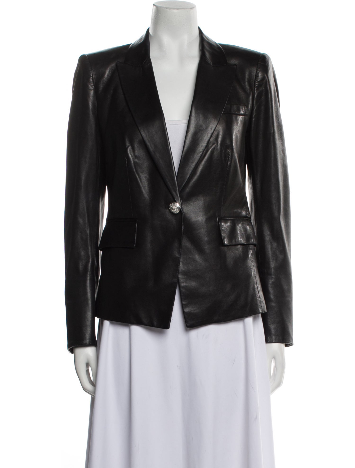 Veronica Beard Lamb Leather Blazer