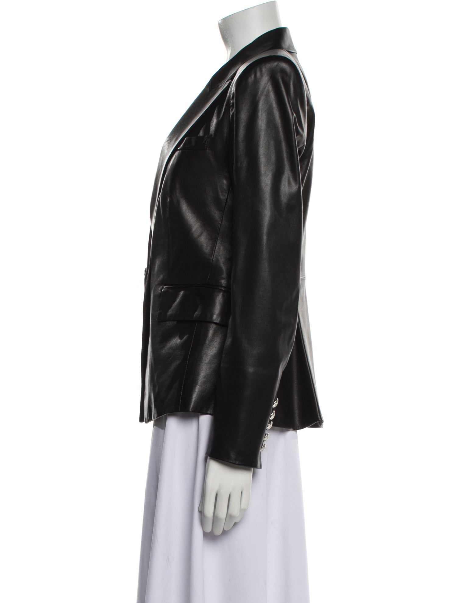Veronica Beard Lamb Leather Blazer