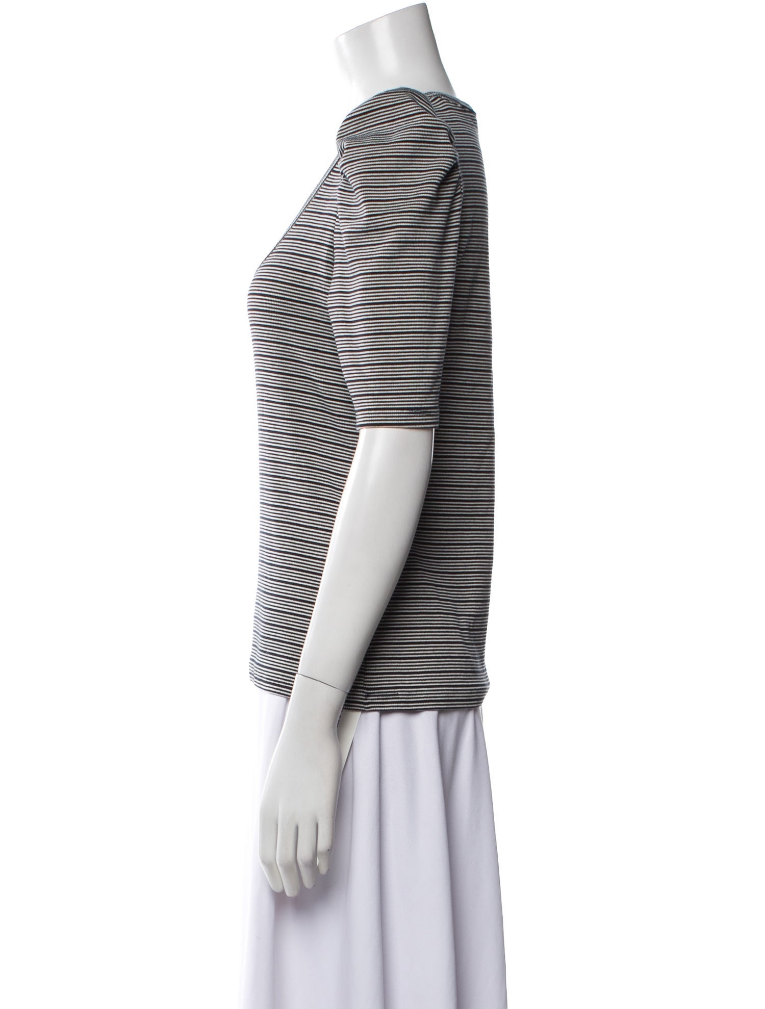 Veronica Beard Striped Scoop Neck T-Shirt