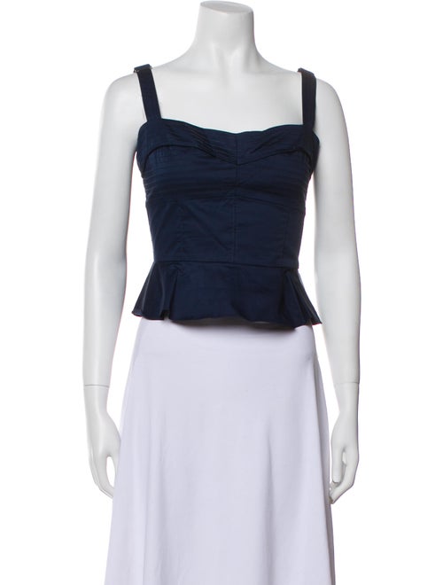 Veronica Beard Square Neckline Sleeveless Crop Top