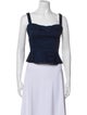 Veronica Beard Square Neckline Sleeveless Crop Top