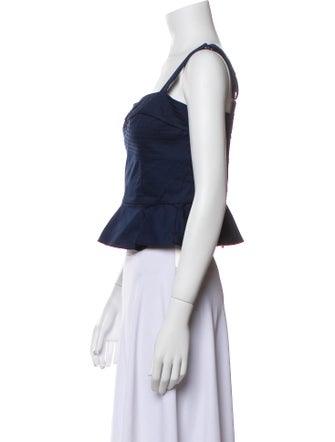 Veronica Beard Square Neckline Sleeveless Crop Top