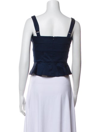 Veronica Beard Square Neckline Sleeveless Crop Top