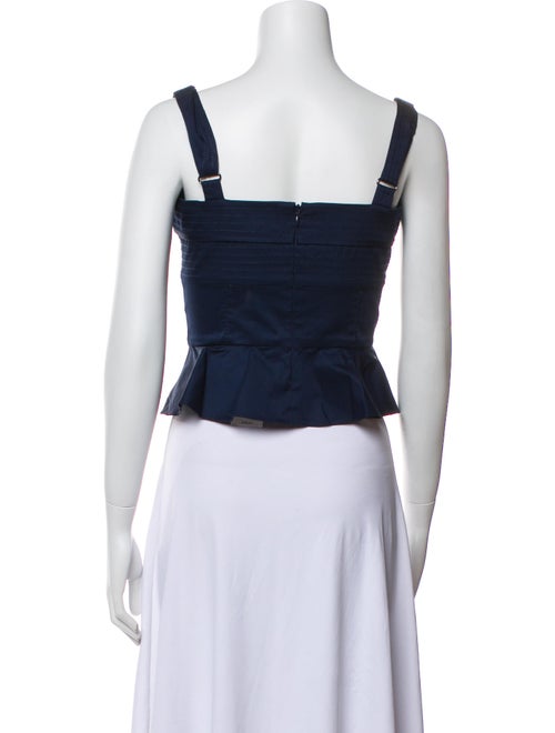 Veronica Beard Square Neckline Sleeveless Crop Top