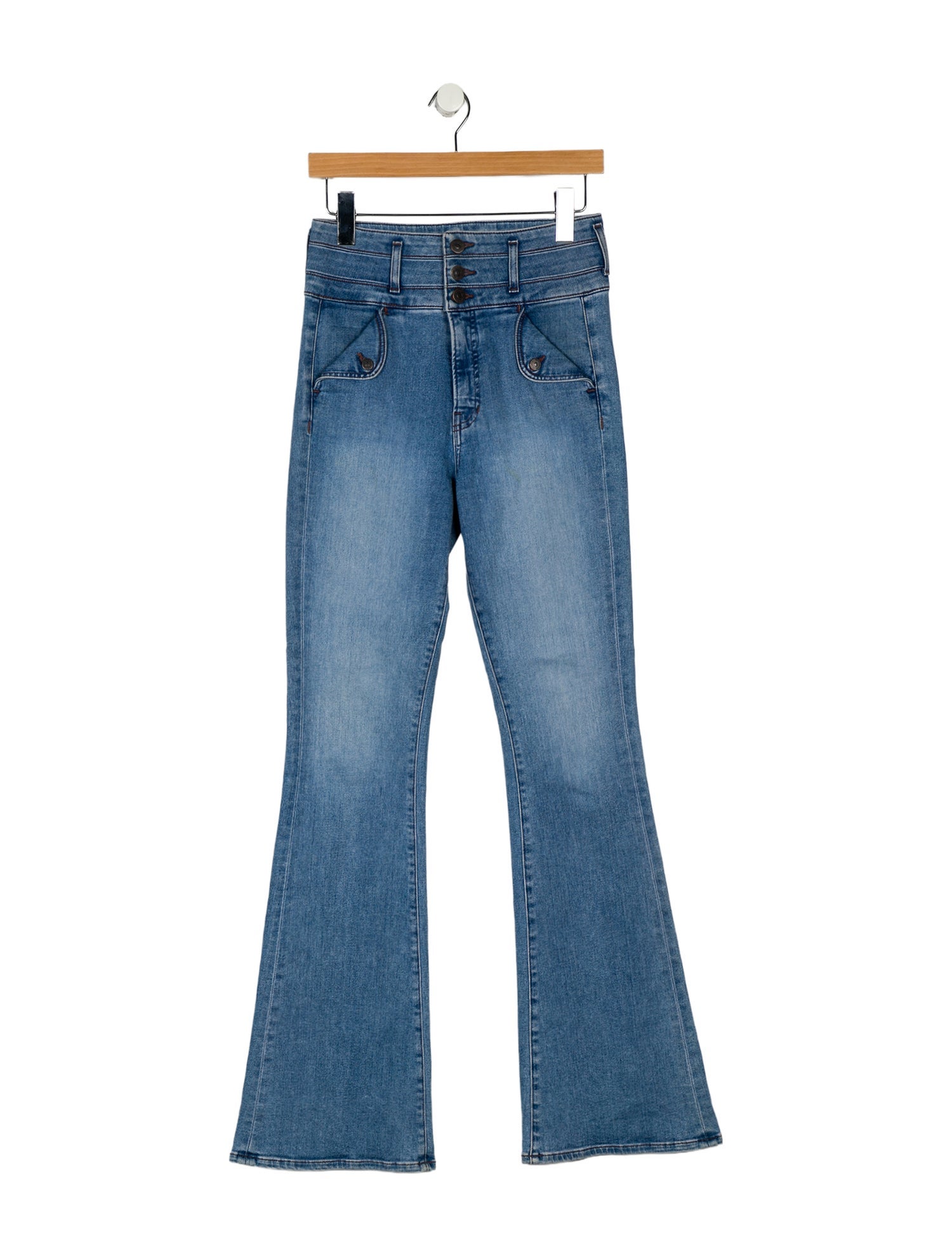 Veronica Beard Mid-Rise Wide Leg Jeans
