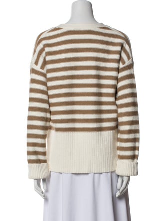 Veronica Beard Striped V-Neck Sweater