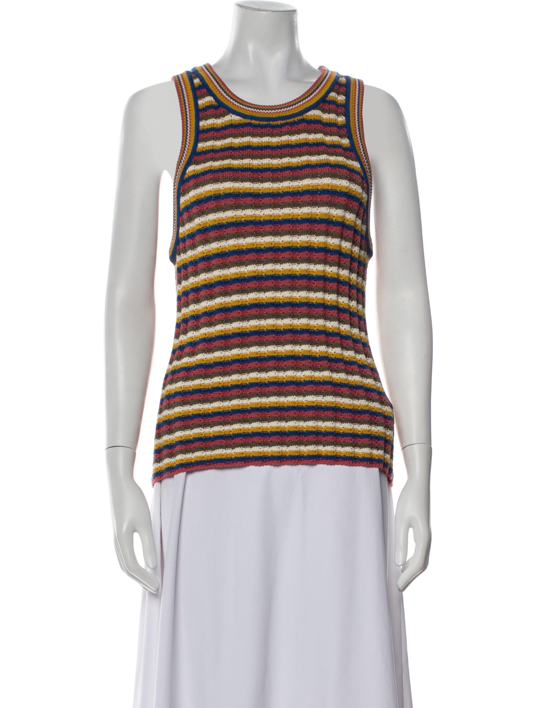 Veronica Beard Striped Scoop Neck Top