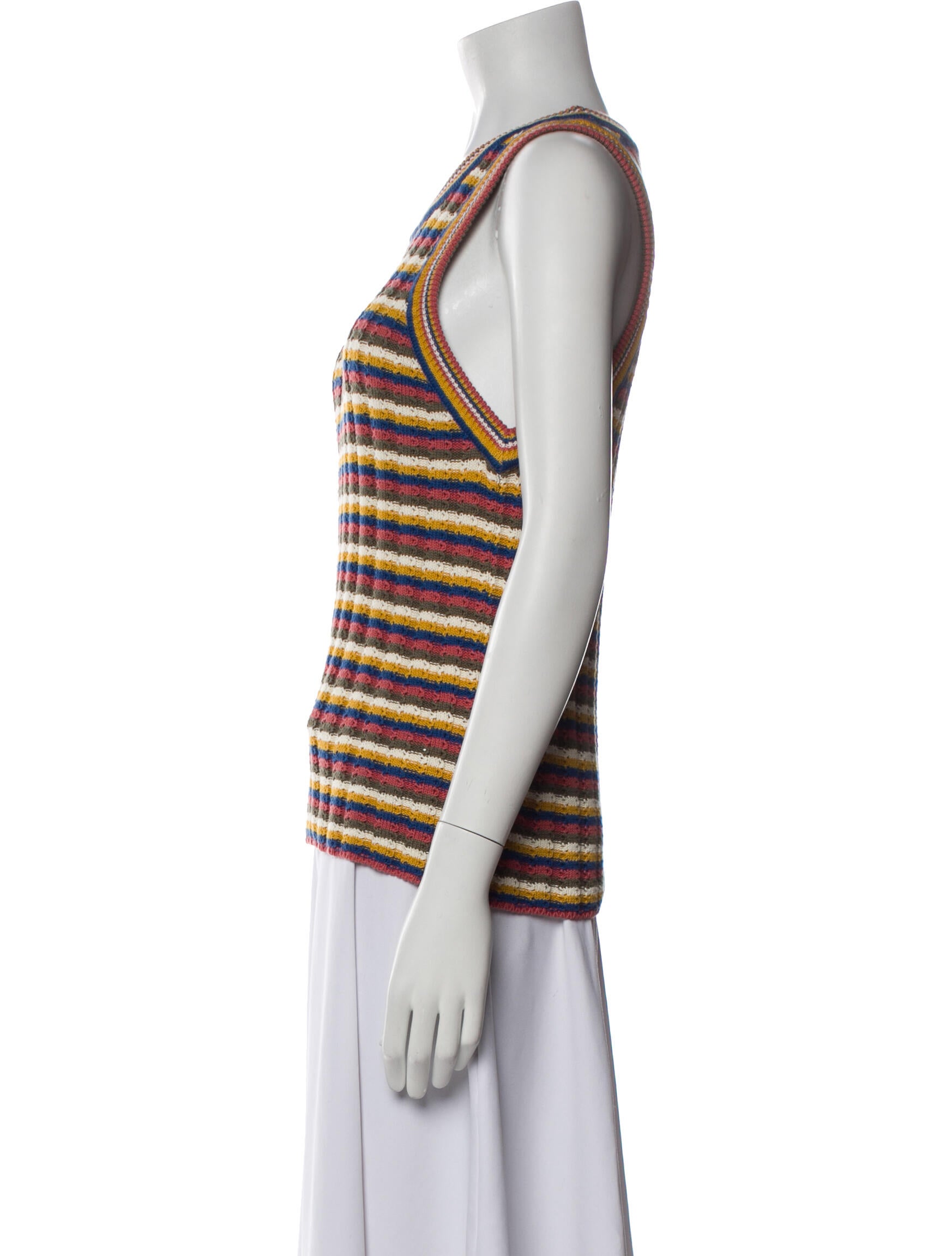 Veronica Beard Striped Scoop Neck Top